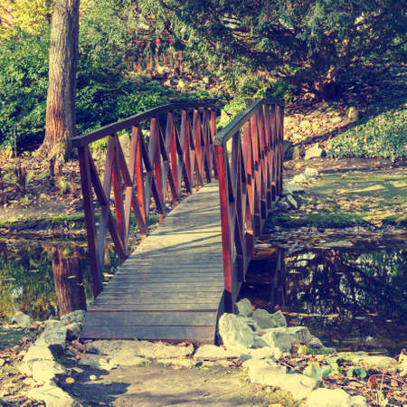 small bridge in the parkの写真素材