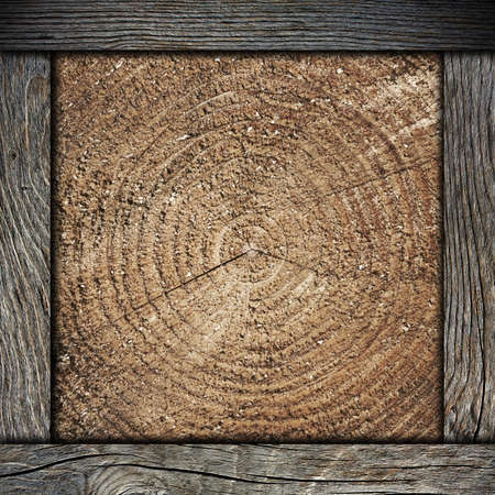 wood wall background with frameの写真素材
