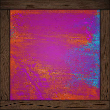 abstract wall background with wood frameの写真素材