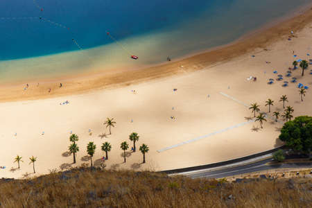 Famous beach Playa de las Teresitas,Tenerife, Canary islands, Spainの写真素材