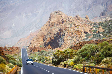 Highland highway in Tenerife, Canary Island, Spainの写真素材