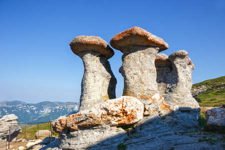 Babele - Geomorphologic rocky structures in Bucegi Mountains, Romaniaの写真素材