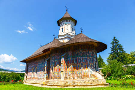 The Moldovita Monastery is a Romanian Orthodox monastery situated in the commune of Vatra Moldovitei, Suceava County, Moldavia, Romaniaのeditorial素材