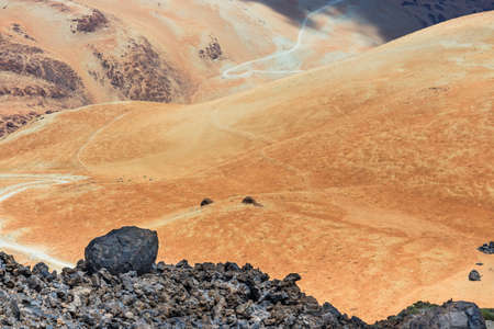 Volcanic bombs on Volcanic bombs on Montana Blanca, Teide National Park, Tenerife, Canary Islands,...