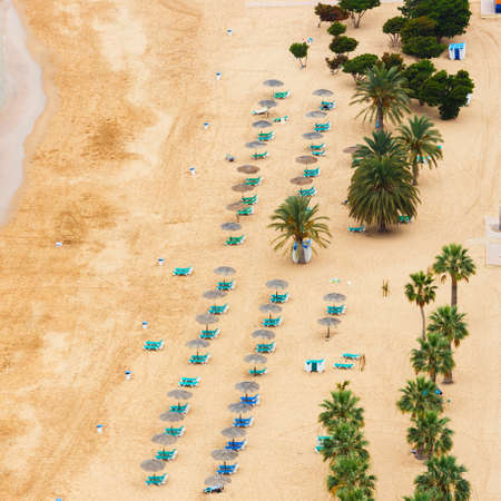 Famous beach of Playa de las Teresitas, Tenerife, Canary Islands, Spainの写真素材