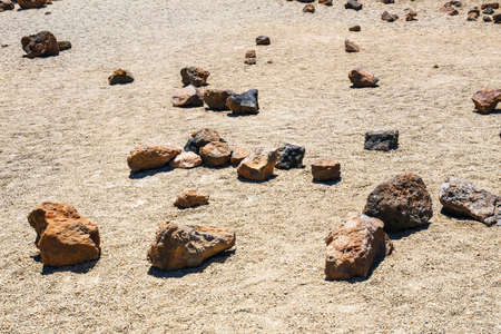 Volcanic bombs on Volcanic bombs on Montana Blanca, Teide National Park, Tenerife, Canary Islands, Spainの写真素材
