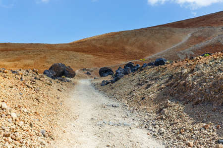 Volcanic bombs on Montana Blanca, Teide National Park, Tenerife, Canary Islands, Spainの写真素材