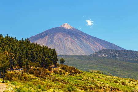 View of the Volcano El Teide in Tenerife, Canary Islands, Spainの写真素材