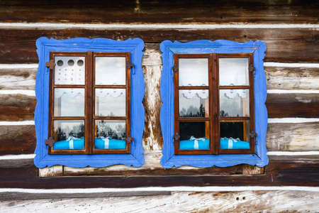 Facade of the old wooden house