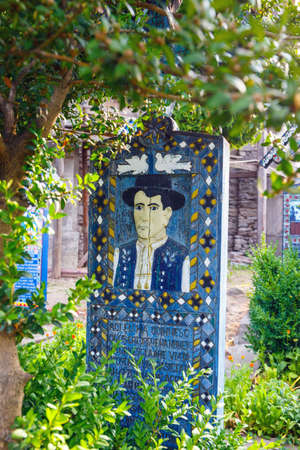SAPANTA,ROMANIA - 04 JULY, 2015- The merry cemetery of Sapanta, Maramures, Romania. Those cemetery is unique in Romania and in the world.のeditorial素材