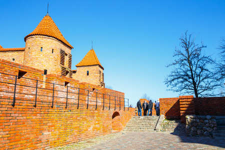 WARSAW, POLAND, 13 march 2016: Barbican and old town square in Warsaw in a sunny day. Warsaw is the capital of Polandのeditorial素材