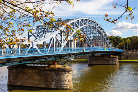 Vistula River in the historic city center of Krakow, Polandの写真素材