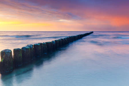 Beautiful long exposure sunset shotの写真素材
