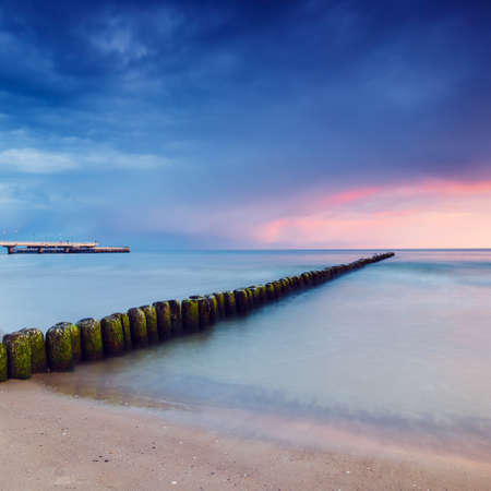 Beautiful long exposure sunset shotの写真素材