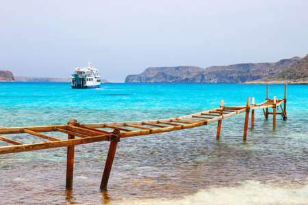 View of the beautiful beach in  Balos Lagoon, Creteの写真素材