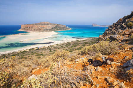 beautiful Balos Lagoon and Gramvousa Island in Creteの写真素材