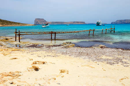 View of the beautiful beach in  Balos Lagoon, Creteの写真素材