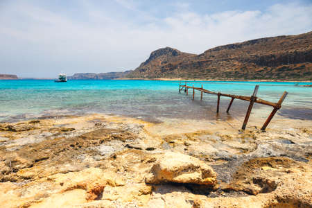 View of the beautiful beach in  Balos Lagoon, Creteの写真素材