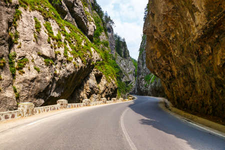 Bicaz Canyon in Romania, one of the most spectacular roads in Romaniaの写真素材