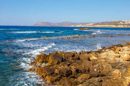 Coast of Crete island near Chania in Greeceの写真素材