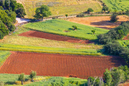 Landscape of rural Crete island in Greeceの写真素材