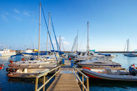Chania, Crete - 23 Maj, 2016: Marina in Chania on Crete, Greece. Chania is the second largest city...