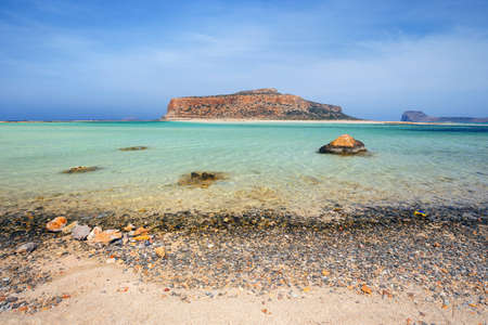 View of the beautiful beach in  Balos Lagoon, Creteの写真素材