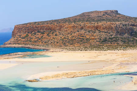 View of the beautiful beach in Balos Lagoon, Creteの写真素材