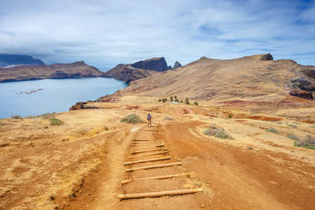 cliffs at Ponta de Sao Lourenco, Madeira, Portugalの写真素材