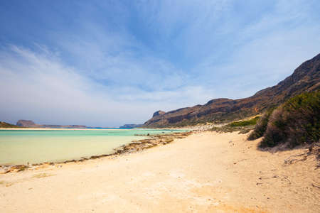 View of the beautiful beach in  Balos Lagoon, Crete