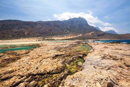 View of the beautiful beach in  Balos Lagoon, Creteの写真素材