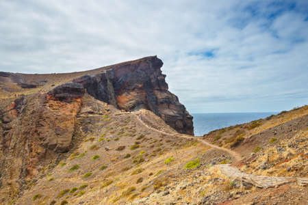 cliffs at Ponta de Sao Lourenco, Madeira, Portugalの写真素材