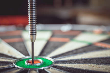 the  darts in bull's eye, close upの写真素材
