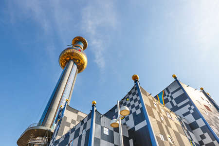 VIENNA, AUSTRIA - October 15, 2016: Incineration Plant in Vienna, built by the famous Austrian architect Friedensreich Hundertwasserのeditorial素材