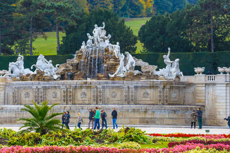 Vienna, Austria, October 14, 2016: Garden in Schonbrunn Palace in Vienna, Austriaのeditorial素材