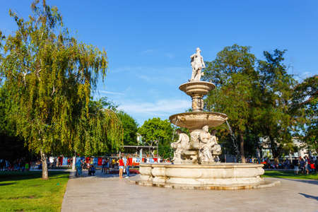 BUDAPEST, HUNGARY - 23 JULY 2014: View on city center of Budapest in Hungary in sunny day. Budapest is the capital and the largest city of Hungaryのeditorial素材