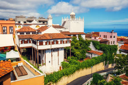 the historical center of La Orotava town, Tenerife Island, Spainのeditorial素材