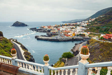 aerial view of Garachico in Tenerife, Canary Islands, Spainのeditorial素材