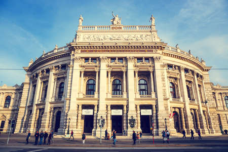 VIENNA, AUSTRIA - OCTOBER 14, 2016: View of Vienna State Opera House -Staatsoper - in Vienna in the afternoon, Austriaのeditorial素材