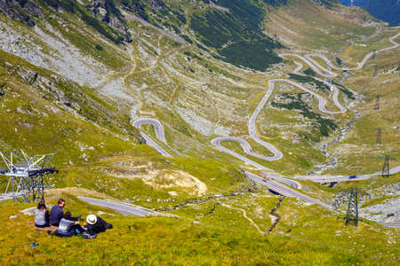 Fagaras Mountains, Romania - JULY 21, 2014: Transfagarasan mountain road in Romania. Spectacular road  who climbs to 2,034 metres altitudeのeditorial素材