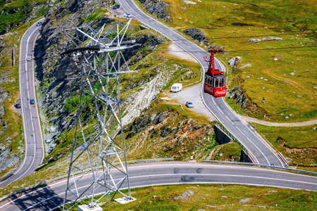 Fagaras Mountains, Romania - JULY 21, 2014: Transfagarasan mountain road in Romania. Spectacular road  who climbs to 2,034 metres altitudeのeditorial素材