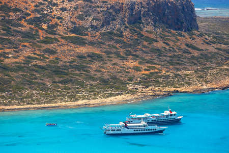 View of the beautiful beach in Balos Lagoon, Creteの写真素材