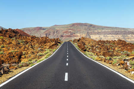 Highland highway in Tenerife, Canary Island, Spainの写真素材