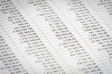 Business documents at workplace, financial report, close upの写真素材