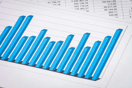 Business documents at workplace, financial report, close upの写真素材