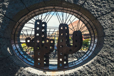Entrance to the cactus garden in Guatiza, popular attraction in Lanzarote, Canary islands