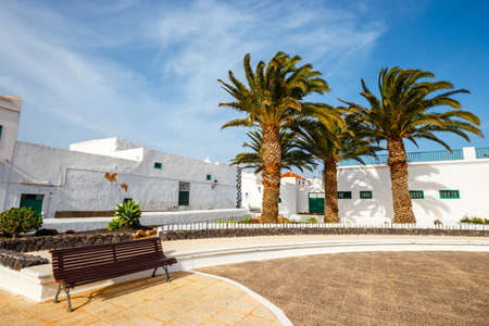 View of the city center of Teguise, former capital of the island of Lanzaroteの写真素材