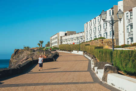 Playa Blanca, Lanzarote, 04 April, 2017: Promenade in Marina Rubicon in Playa Blanca, Lanzarote, Canary Island, Spainのeditorial素材