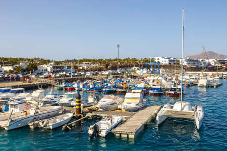 Playa Blanca, Lanzarote, 03 April, 2017: Boats and Yachts in Rubicon Marina, Lanzarote, Canary Islands, Spainのeditorial素材