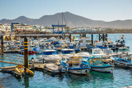 Playa Blanca, Lanzarote, 29 March, 2017: Boats and Yachts in Rubicon Marina, Lanzarote, Canary Islands, Spainのeditorial素材